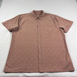 Vuori Bridge Shirt Mens 2XL Brown Button Up Short Sleeve Casual Camp